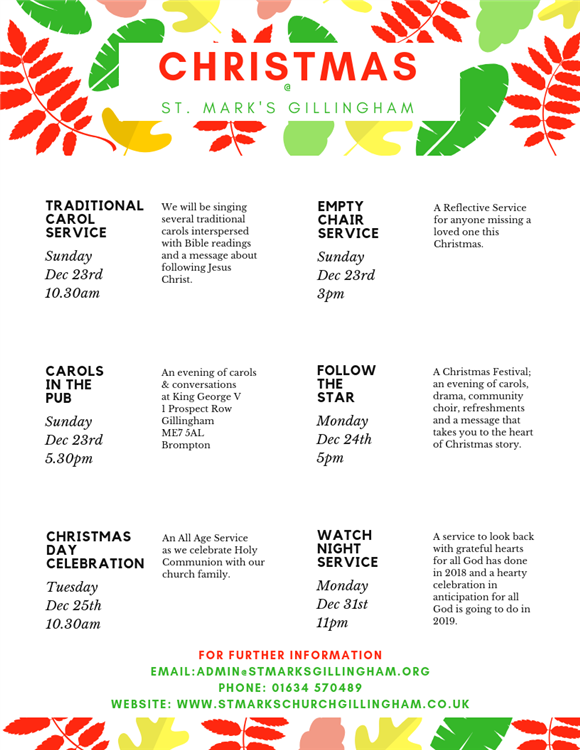 Christmas schedule